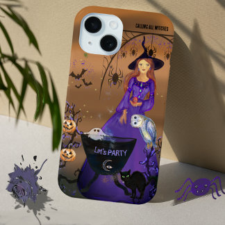 Coque Pour iPhone 15 Appel à toutes les sorcières Halloween Anniversair