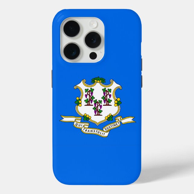 Coques Case-Mate iPhone Apple iPhone 15 Pro Coque-Mate, drapeau Connecticu (Verso)