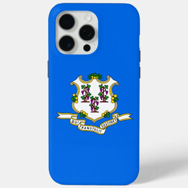 Coques Case-Mate iPhone Apple iPhone 15 Pro Max Coque, drapeau Connecticut (Verso)