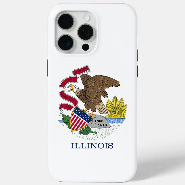 Coques Case-Mate iPhone Apple iPhone 15 Pro Max Coque, drapeau Illinois (Verso)