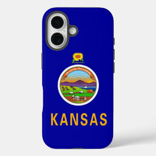 Coque Pour iPhone 16 Apple iPhone 16 Coque-Mate avec drapeau du Kansas