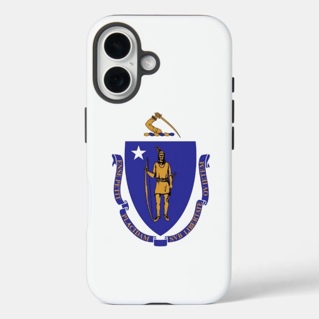 Coques Case-Mate iPhone Apple iPhone 16 Coque-Mate avec drapeau Massachuse (Verso)