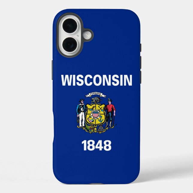 Coques Case-Mate iPhone Apple iPhone 16 Plus Case, Wisconsin flag (Verso)