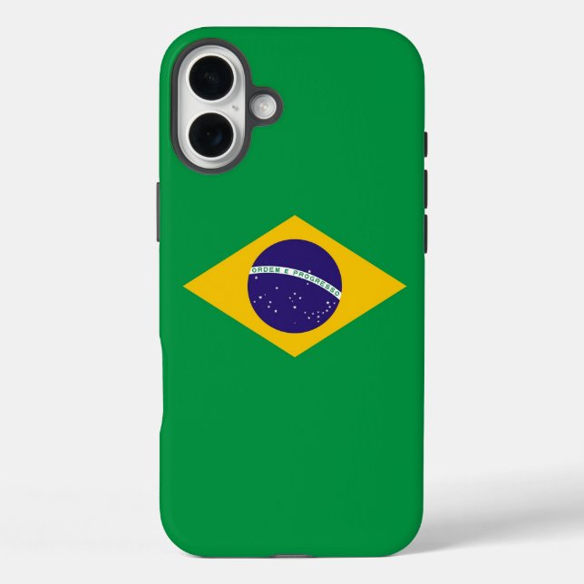 Coques Case-Mate iPhone Apple iPhone 16 Plus Mate, drapeau du Brésil (Verso)