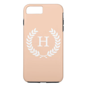 Coque Case-Mate Pour iPhone Apricot Blé Blanc Laurel Wreath Monogramme initial
