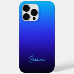 Coque Pour Pour iPhone 14 Pro Max Aqua Blue Indigo et Black Ombre