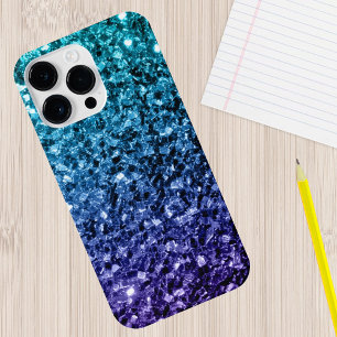 Coques Pour iPhone Aqua blue Ombre faux scintillants de parties scint