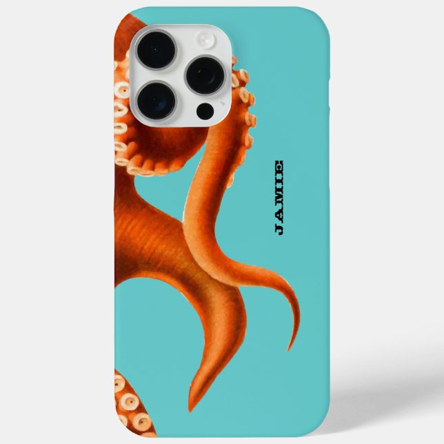 Coques Case-Mate iPhone Aqua coloré et Octopus orange (Verso)