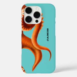 16 Pro Case Aqua coloré gras et iphone octopus orange 5