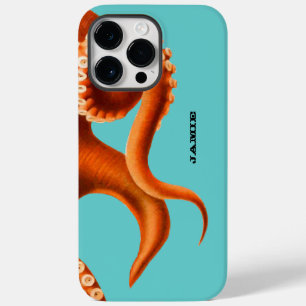 Coque Pour Pour iPhone 14 Pro Max Aqua coloré gras et iphone octopus orange 5