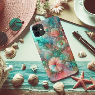 Case-Mate iPhone Case Aqua Corail et Nautique à l'aquarelle Menthe