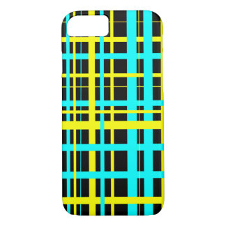 Case-Mate iPhone Case Aqua et rayures jaunes sur fond noir