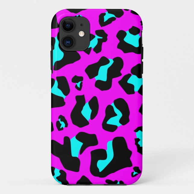 Coques Case-Mate iPhone Aqua frais/empreinte de léopard rose - cas de (Dos)