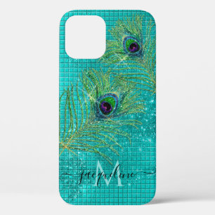 Case-Mate iPhone Case Aqua Girly Gold Parties scintillant Peacock Featho