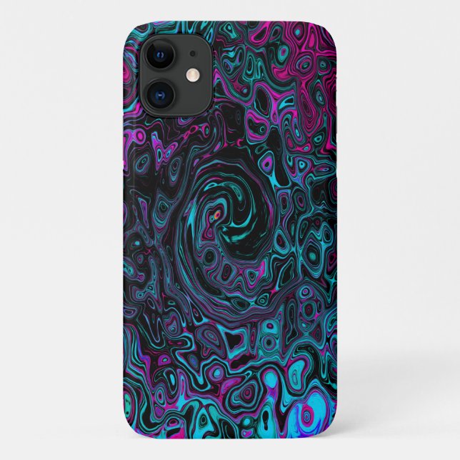 Coques Case-Mate iPhone Aqua Magenta et Abstrait noir (Dos)