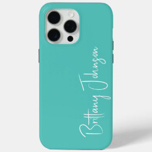 Coque iPhone 15 Pro Max Aqua Monogrammé