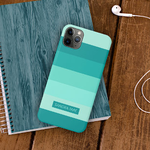 Case-Mate iPhone Case Aqua Turquoise Bleu Vert Personnalisé Rayures