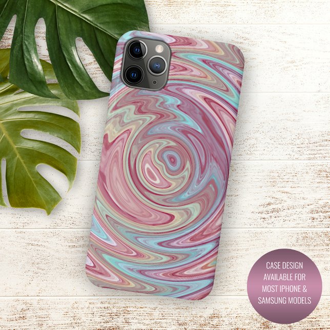 Coques Case-Mate iPhone Aqua Turquoise Blue Blush Pink Swirl Art (Créateur téléchargé)