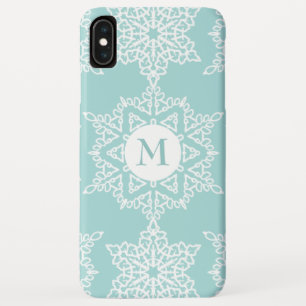 Case-Mate iPhone Case Aqua White Snowflakes Noël