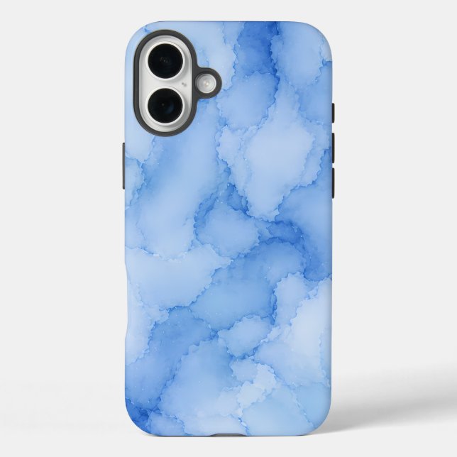 Coques Case-Mate iPhone Aquarelle Abstraite Bleu Clair (Verso)