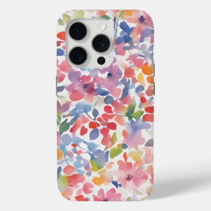Coque iPhone 15 Pro Aquarelle Abstraite Flore perdue
