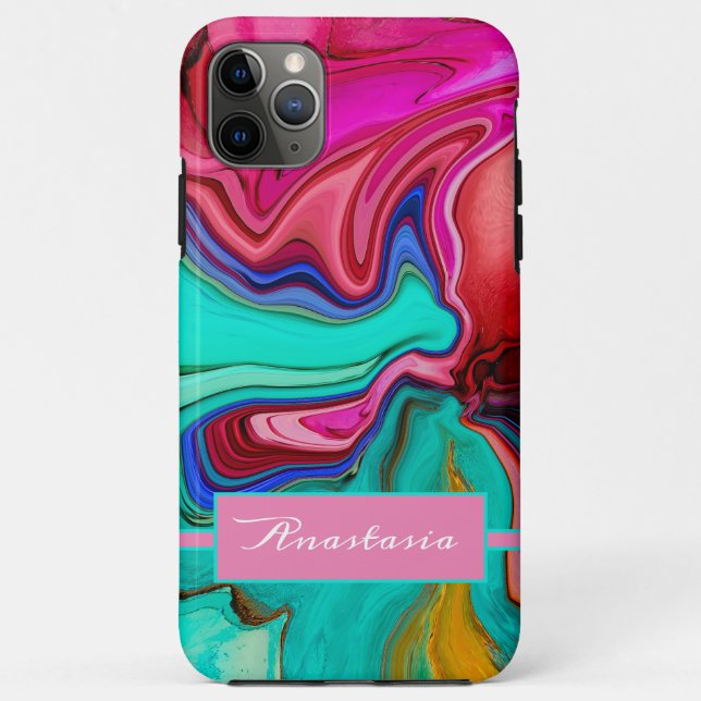 Coques Case-Mate iPhone Aquarelle Abstraite rose moderne (Dos)