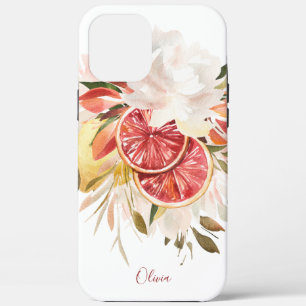 Case-Mate iPhone Case Aquarelle Agrumes féministes Floral avec nom