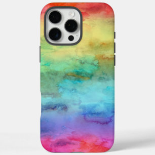 Coques iPhone 16 Pro Max Aquarelle arc-en-ciel 
