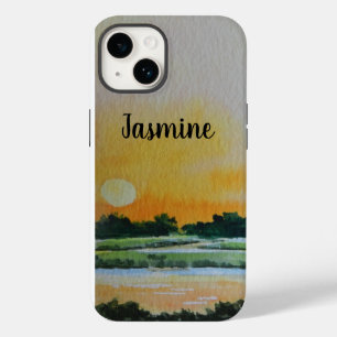 Coque Pour iPhone 14 aquarelle artistique paysage artistique lever du s