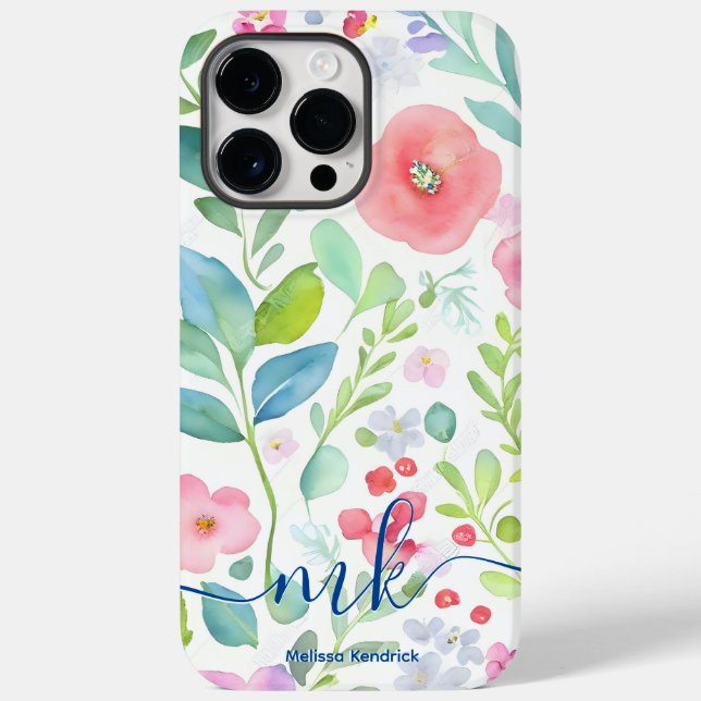 Coques Case-Mate iPhone Aquarelle Berries Abstraites Fleurs de Fleurs Mono (Verso)