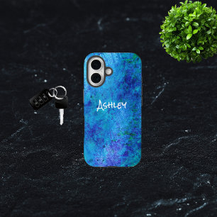 Coque Pour iPhone 16 Aquarelle bleu Abstrait