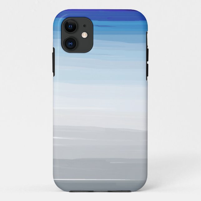 Coques Case-Mate iPhone Aquarelle bleu, blanc et gris (Dos)