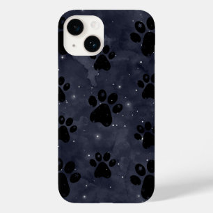 Coque Pour iPhone 14 Aquarelle bleu Paw Stars Lune