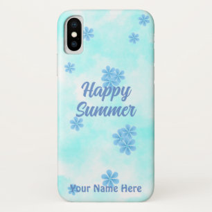 Case-Mate iPhone Case aquarelle bleu rétro floral peint main