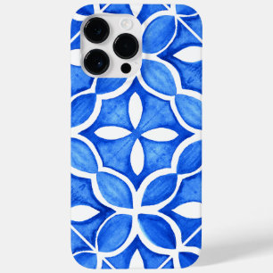 Coque Pour Pour iPhone 14 Pro Max Aquarelle bleue Toscane italienne Carrelage