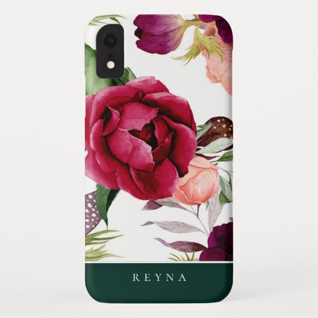Coques Case-Mate iPhone Aquarelle Bohème motif floral (Dos)