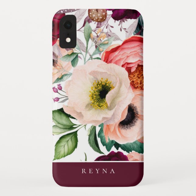 Coques Case-Mate iPhone Aquarelle Bohème motif floral (Dos)