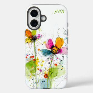Coque Pour iPhone 16 Aquarelle Boho Abstraite chic