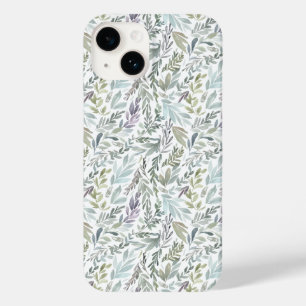 Coque Pour iPhone 14 Aquarelle botanique bleu vert