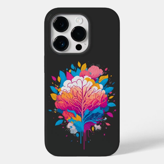 Coques Case-Mate iPhone Aquarelle Brain Art (Verso)