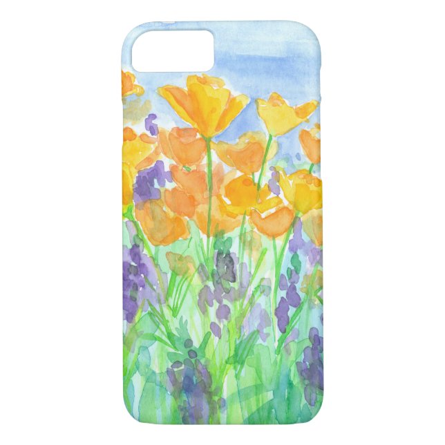 Coques Case-Mate iPhone Aquarelle California Poppies (Dos)