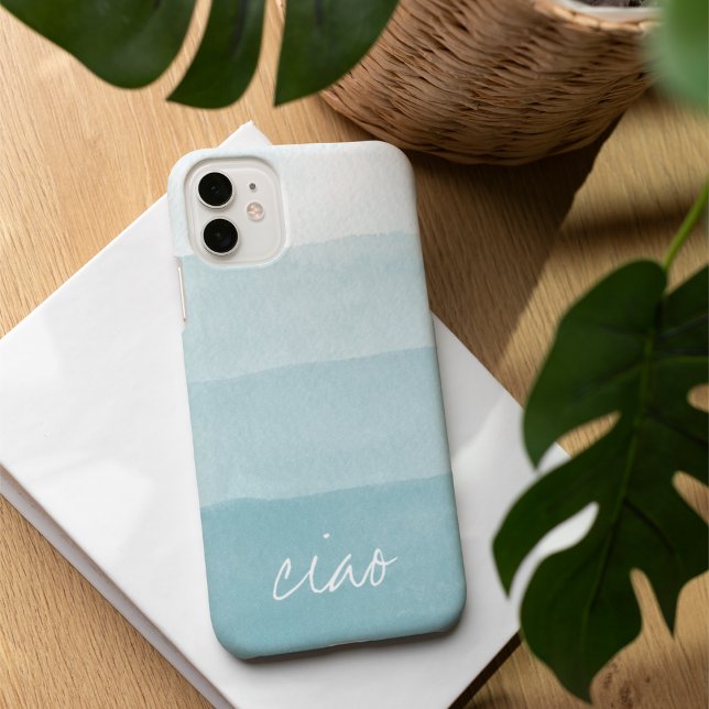 Coques Case-Mate iPhone Aquarelle Ciao Aqua Dégradé (Créateur téléchargé)
