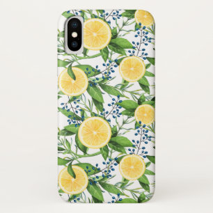 Case-Mate iPhone Case Aquarelle Citron tranches et Motif de feuillage