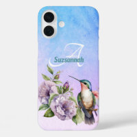 Aquarelle Colibri et fleurs Personnalisé