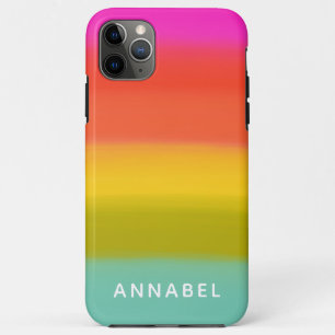 Case-Mate iPhone Case Aquarelle colorée Bright Rainbow Stripes Nom