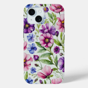 Coque Pour iPhone 15 Aquarelle colorée Floral