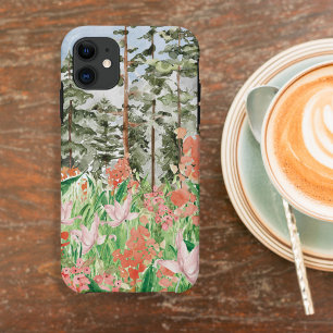 Case-Mate iPhone Case Aquarelle Corail Rose Plaine Meadow Sur La Montagn