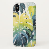 Aquarelle Coucher de soleil Palm Tree Feuilles