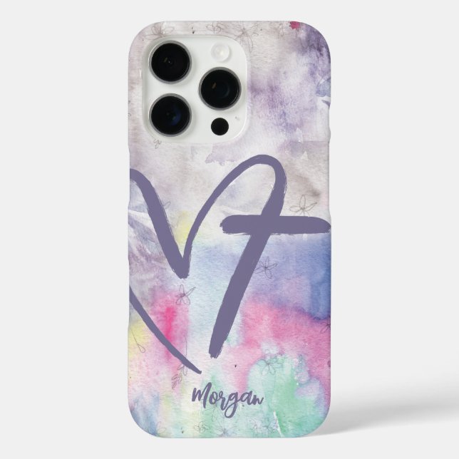 Coques Case-Mate iPhone Aquarelle couleur croix du coeur (Verso)