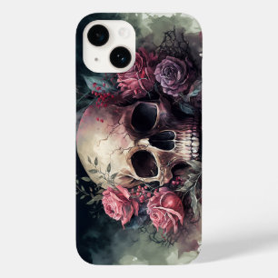 Coque Pour iPhone 14 Aquarelle Crâne Grunge Aesthétique Floral Artework